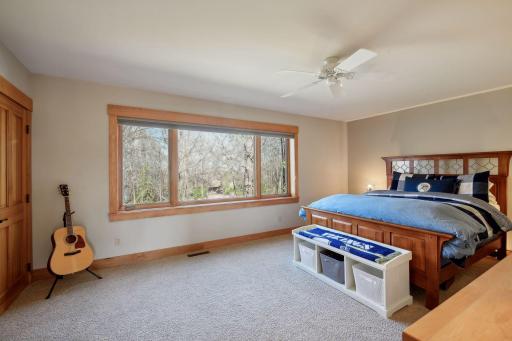 The second bedroom is oversized and has a wonderful view