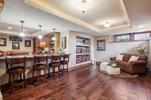 There is plenty of additional room in the lower level for a game area or just kicking back with a good book