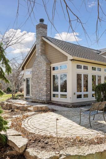 A circular paver patio was added right outside the hearth room!