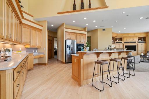 The fantastic kitchen is a culinary masterpiece, featuring abundant storage and counter space.