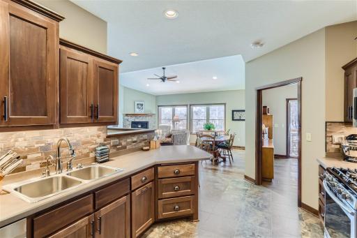 The kitchen is open to the dining and living rooms - perfect for gatherings.