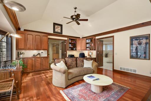 Main floor study connects to the primary suite.