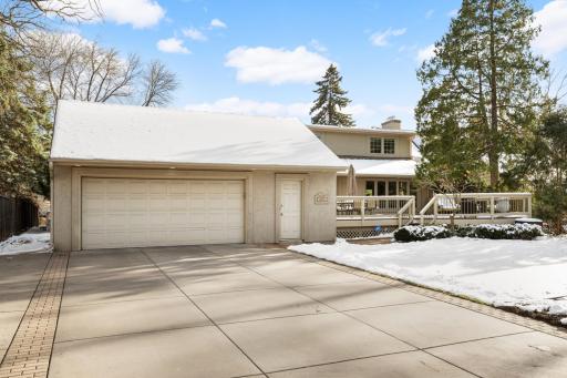 Oversized two car attached garage with extra off street parking.