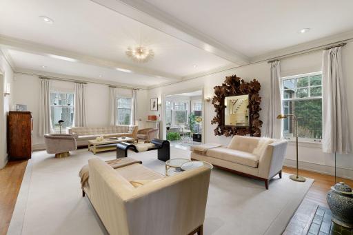 Spacious living room bathed in natural light.