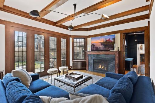 Gas Fireplace, Wide Views of the Private Backyard, and Direct Access to the Terrace.