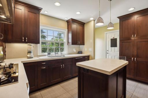 Heated floors, ample cabinetry space, Sub-Zero fridge, Meile dishwasher, built in speakers.