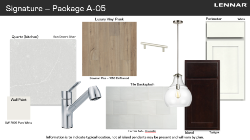 Actual kitchen interior package.