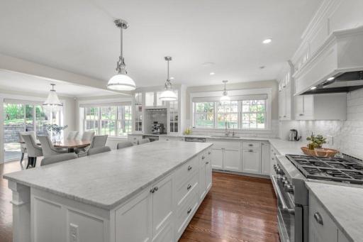 Imagine the meals you could prepare in this beautiful kitchen. With its stainless steel appliances, marble countertops, and custom cabinetry, this kitchen is a chef's dream.