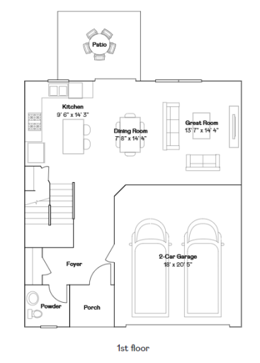 Madison floorplan - main level/first floor layout