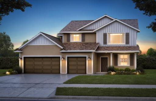 Photos shown are of similar floor plan model home, colors and finishes may vary. Photos may show features that are not included in price and would be considered upgrades. CH-Sully Plan-Heritage_3Car.jpg