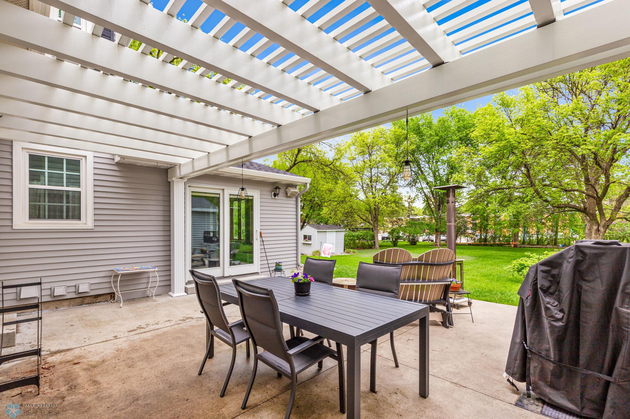 Concrete Patio with Pergola