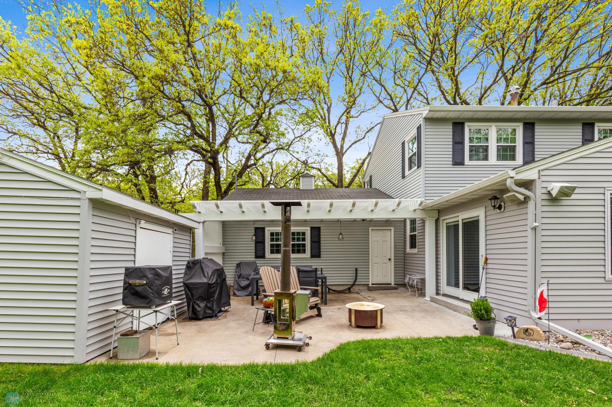 Concrete Patio with Pergola
