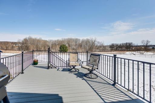 Maintenance free deck overlooking the protected nature preserve.