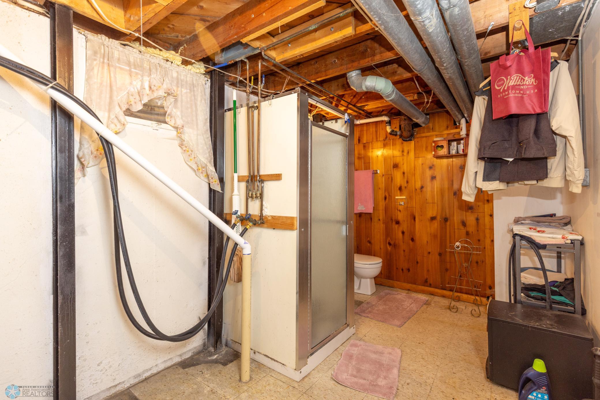Basement Bathroom -Shower, Sink and Toilet