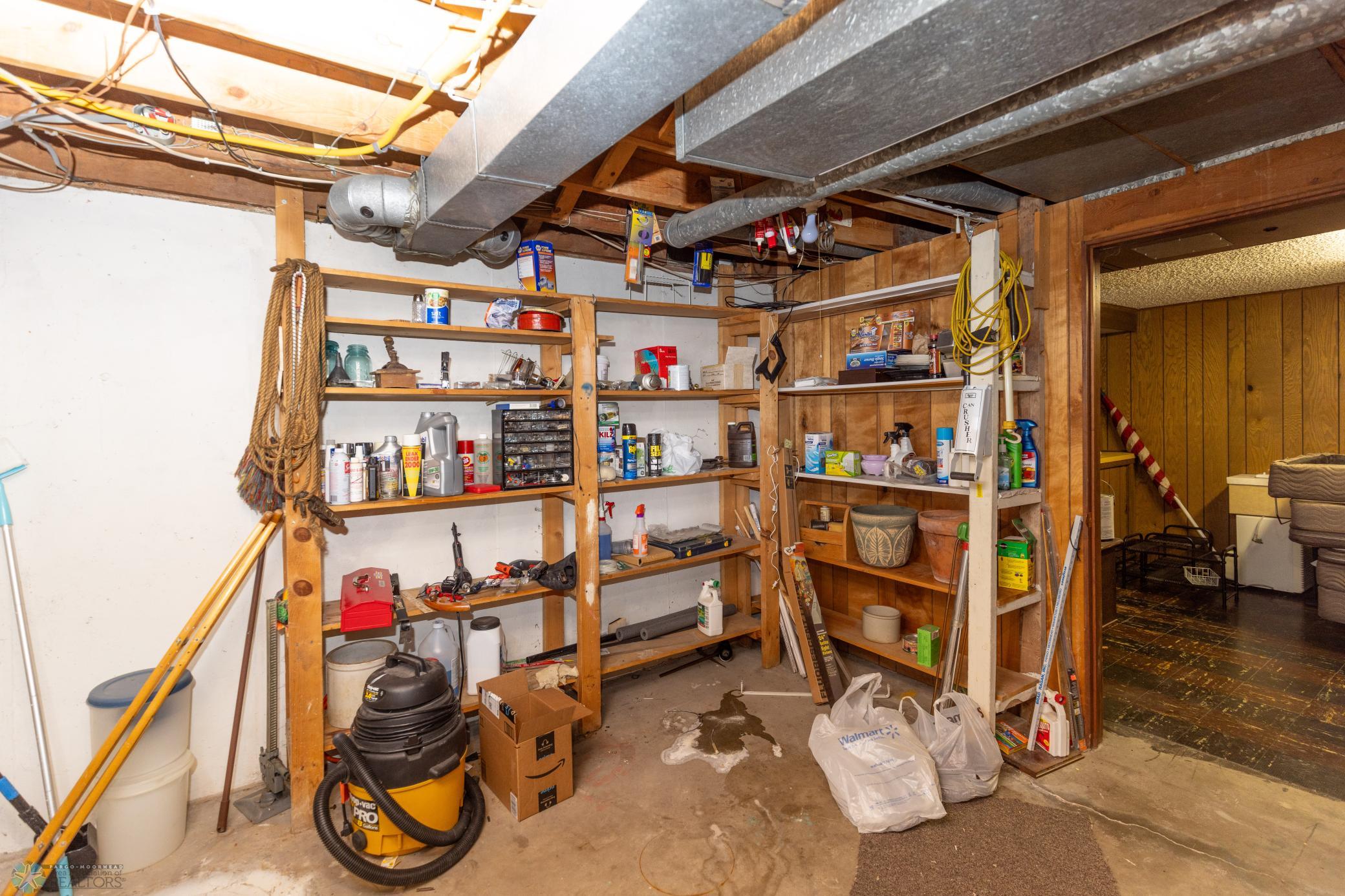 Storage shelves in Utility Room
