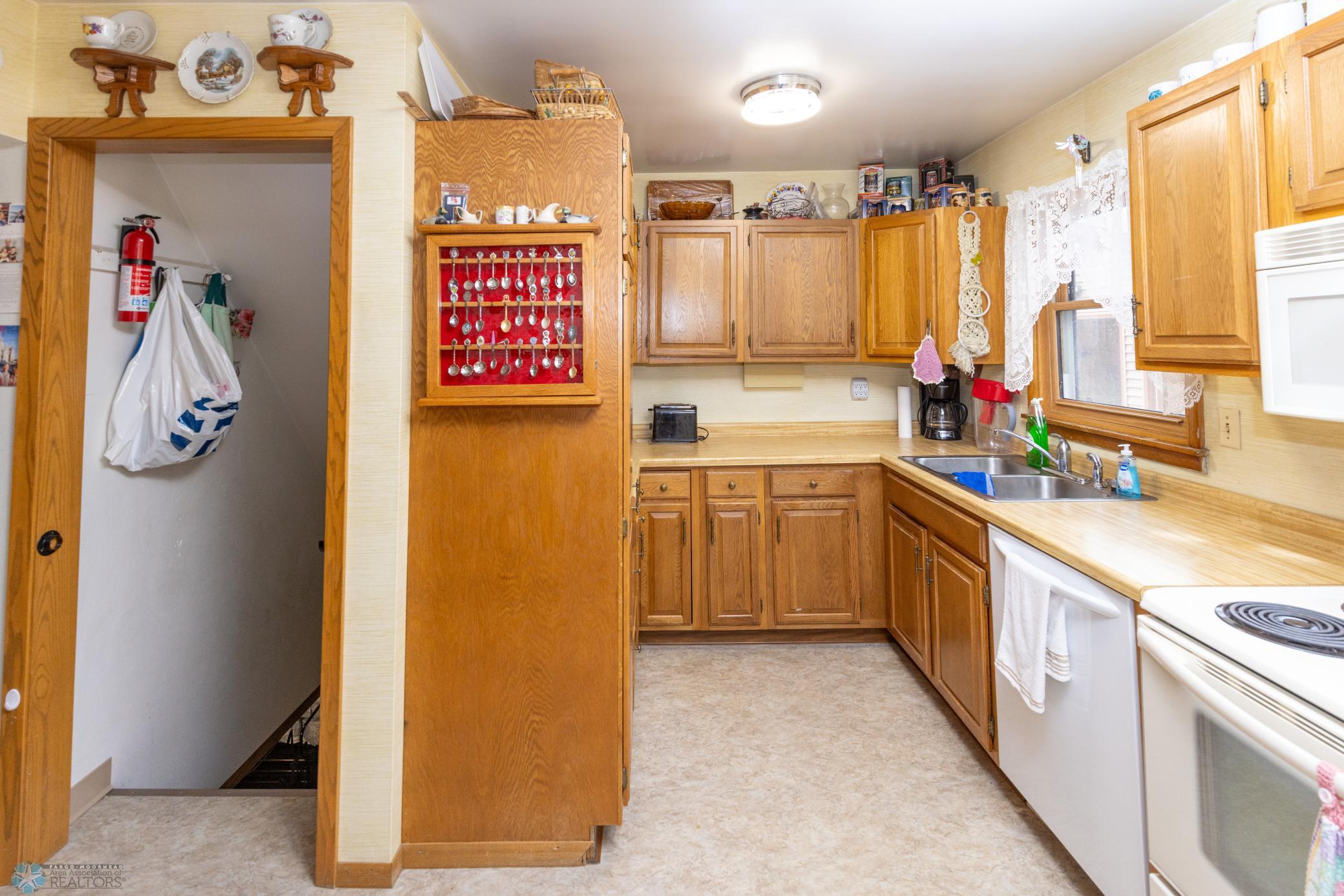 Basement door is stored in the basement.
