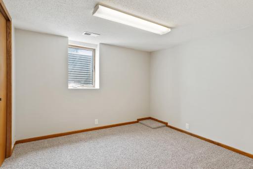 Lower level fourth bedroom with egress window and walk-in closet!