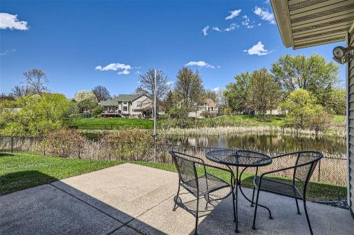 It offers the tranquility of a pond view which is a large buffer from the neighborhood beyond