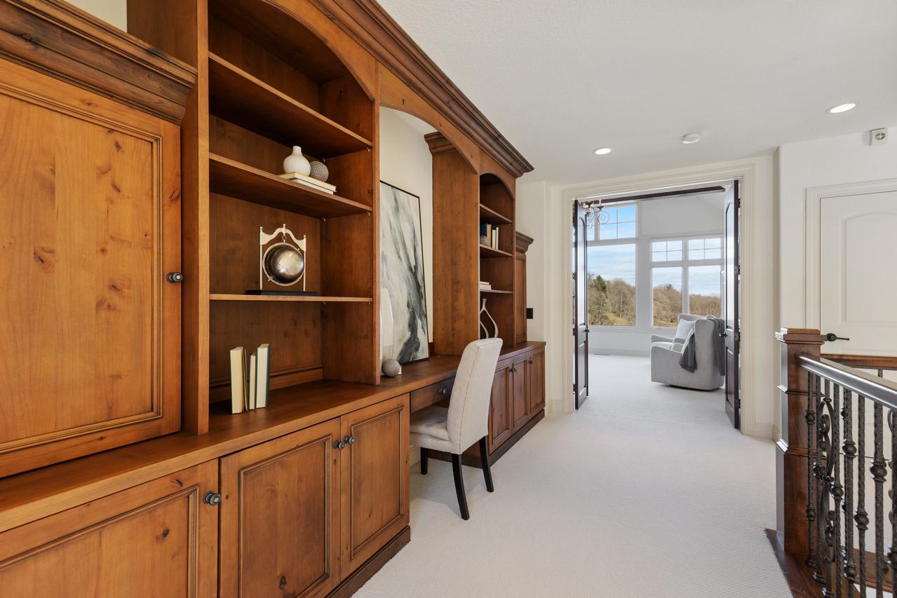 Custom built in book shelves