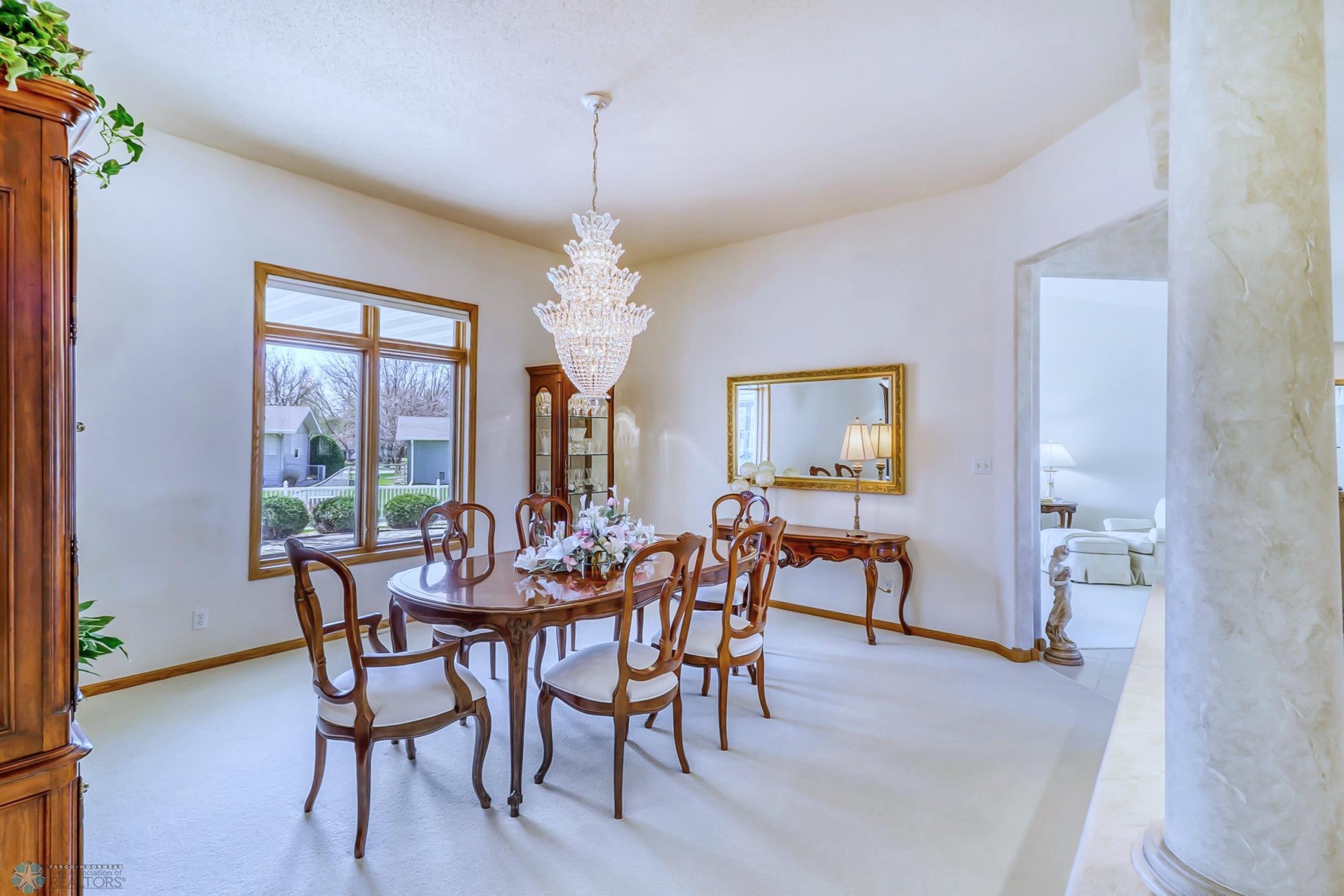 Formal dining room-crystal chandelier