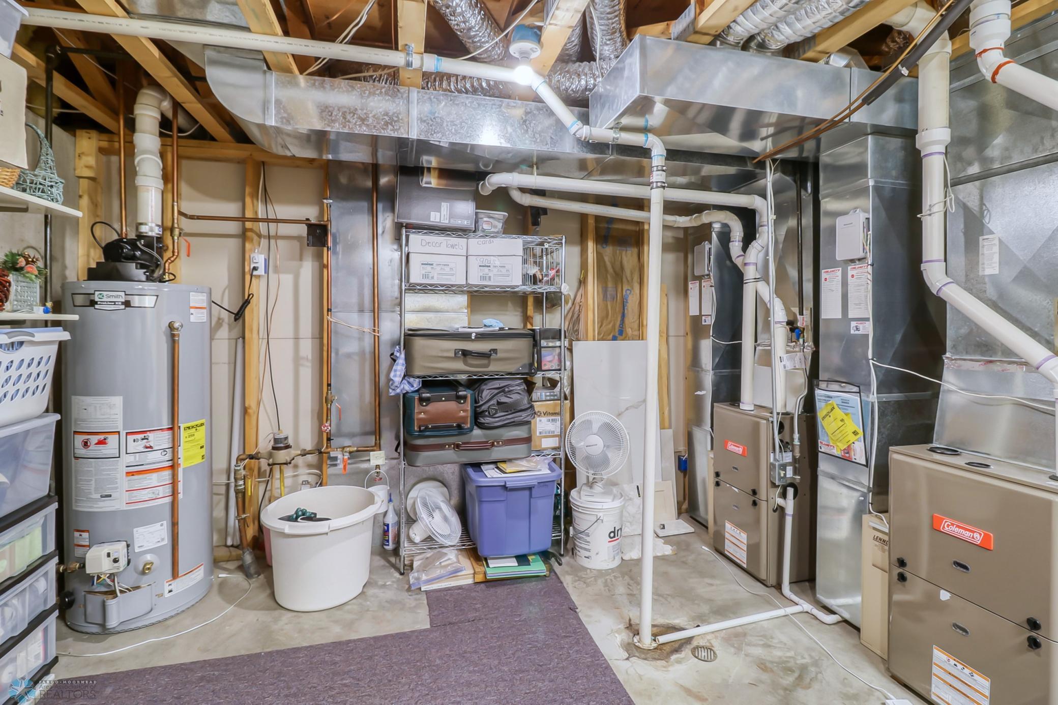 Basement storage-newer furnaces & water heater