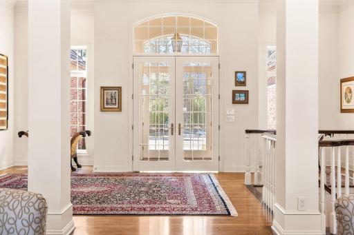 Beautiful 8' french doors with arched transom windows