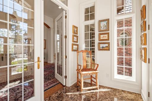 Vestibule also allows for seating to get ready for the outside.