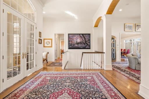 Grand foyer entrance, a welcoming place for visitors and family.