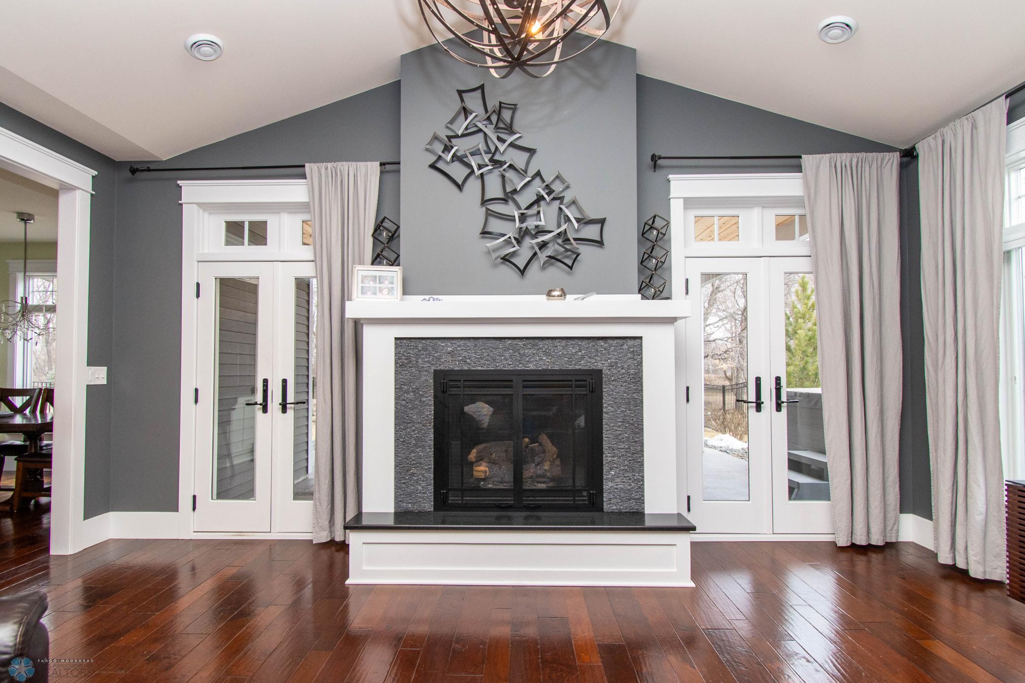 Fireplace/Double Door Sets to Patio