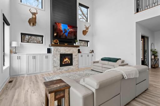 2 story ceilings in this open living room