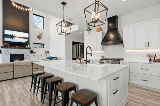 10' ceilings, with view to open living room