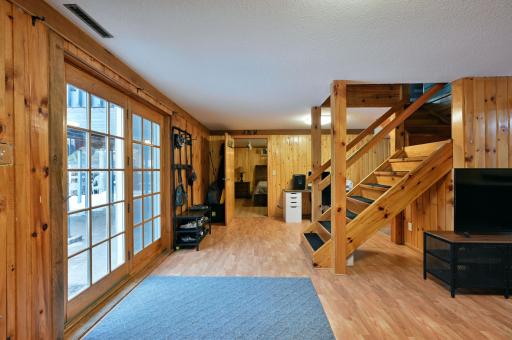 The lower level walkout provides easy access to the lake.