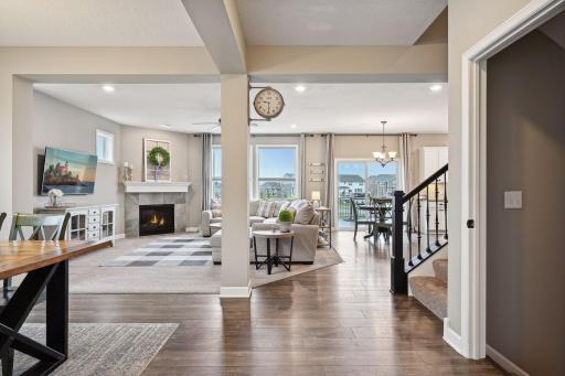 Warm welcome in with dining and living room