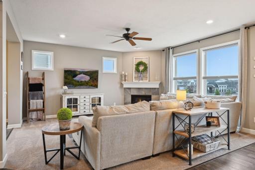 Living room with fireplace