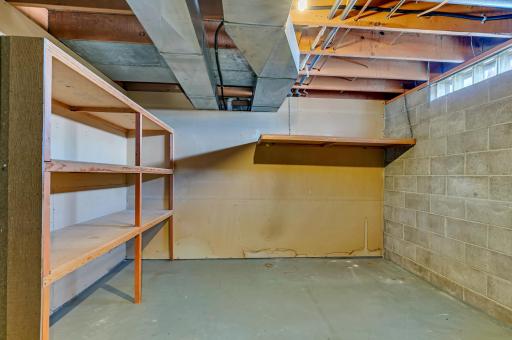Spacious storage room in the lower level.
