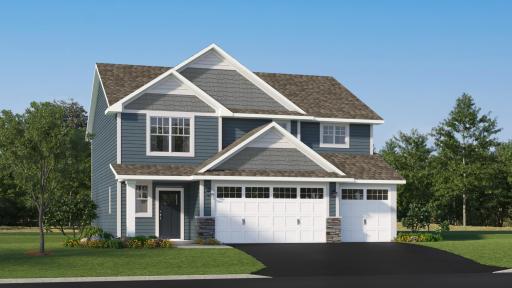 (Exterior rendering of what home will look like, finishes will vary) Welcome to 8825 Periwinkle Blvd! This is the Burnham floorplan!