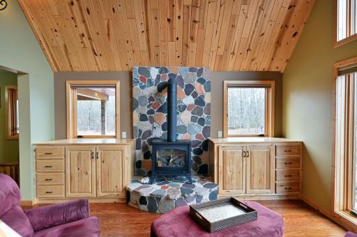 Built-ins flank the stove to provide great storage.