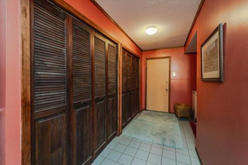 There is a cedar closet in this lower level mud room space.