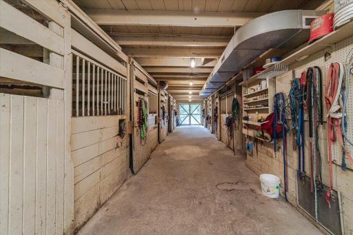 The barn has 9 box stalls with rubber mats, and is heated.