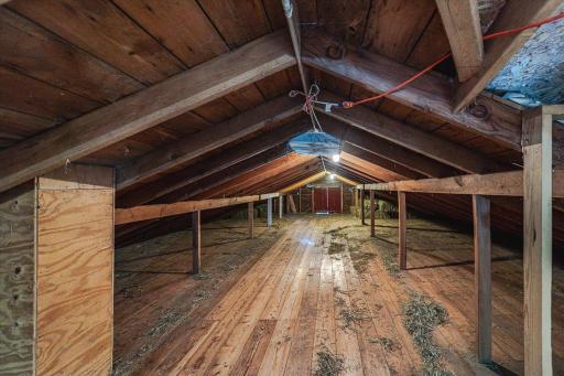 The hayloft holds up to 700 bales of hay.