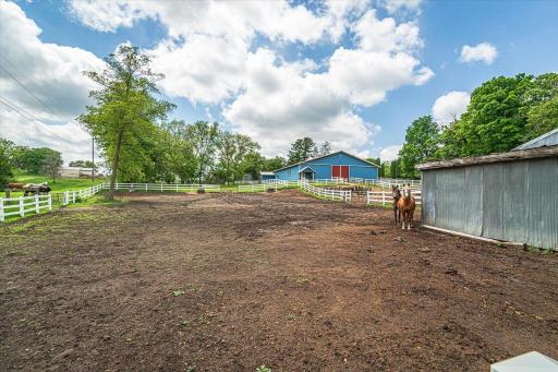 The estate includes numerous spaces for horses to roam and thrive. There are two run-in shelters available with heated water for the winter months.