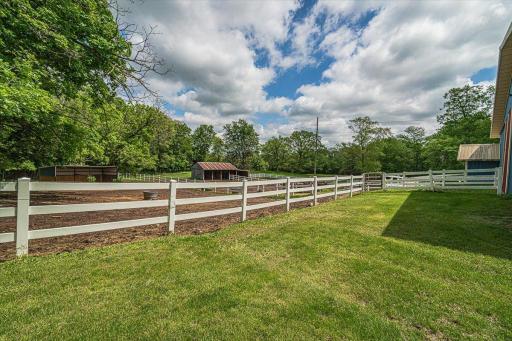 There are two run-in shelters for horses, at the rear of the indoor riding area/stable.