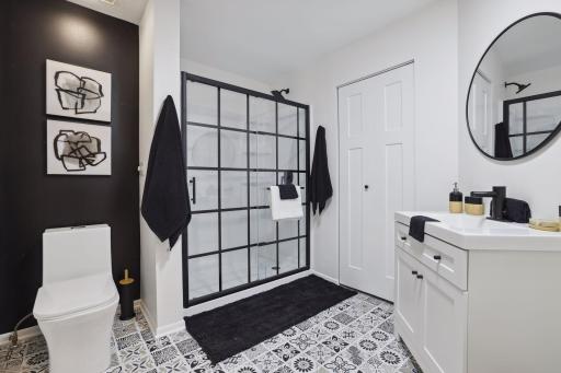 Added 3/4 bath to accompany the main floor bedroom/guest room.