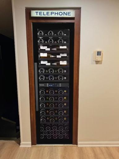 Telephone Booth rendering with wine cooler option 1