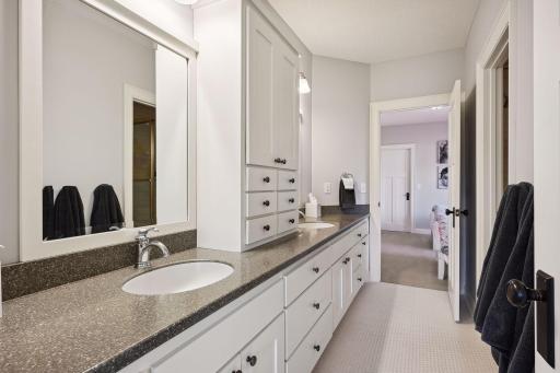 Jack and Jill bathroom in the lower-level