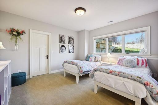 Lower-level bedroom #2 with walk-in closet
