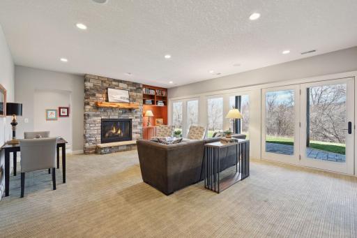 Lower-level family room with amazing views of the backyard