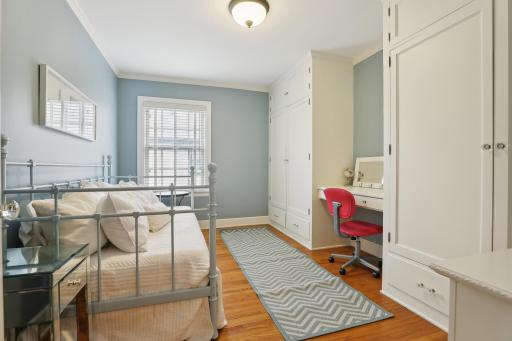 One of five bedrooms on the upper level.