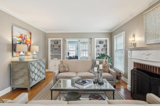 Gracious formal living room that transitions to a private, southeast facing sunroom or office.