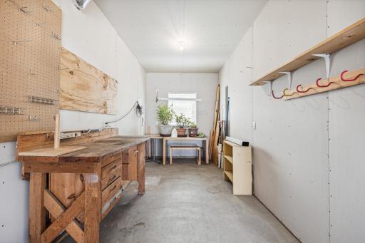 Additional work shop area in garage 8x14